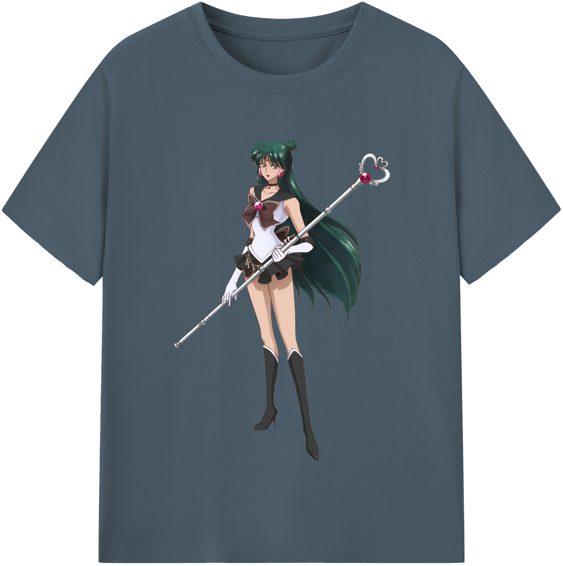 （画像用） 美少女戦士セーラームーン 冥王せつな Sailor Moon Meiou Setsuna 綿100％半袖Tシャツ（フロントプリント）